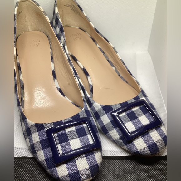 COWN & IVY BLUE PLAID SHOES - Picture 2 of 15
